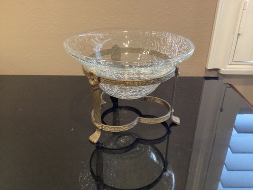 Vintage clear crackle glass - clear,