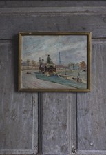 Framed Parisian Scene Painting