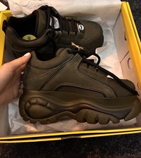 Buffalo Classic Platform Trainers Black- Size 3 Eu 36- New