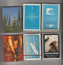 6x different SEALED packs AIRLINE  playing cards   AIRCRAFT AIRPLANE   LOT B
