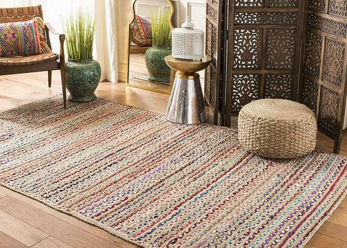 Rug jute cotton natural - jute,
