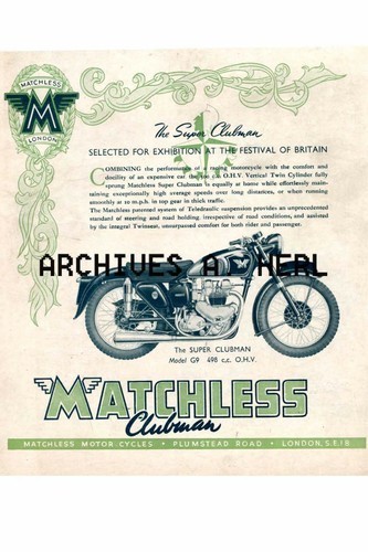 Matchless advertisement - matchless,