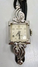 Beautiful Vintage White Gold Filled Gruen Precision Ladies Diamond Ladies Watch