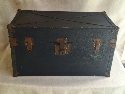Antique steamer doll - steamer, trunk
