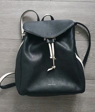 Jack Wills Black Faux Leather Backpack Womens Size Large 