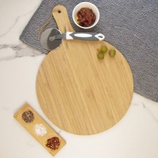 Large Round Bamboo Wood Pizza