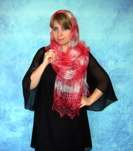 Red striped scarf russian - striped, scarf,russian