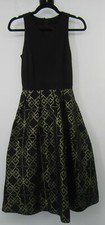 Ted Baker Black/Gold Flamie Jacquard Ballerina Dress sz 0