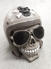 SKULL COLLECTABLES HELLS ANGEL PAPER WEIGHT MANCAVE STEAM PUNK ROCKABILLY