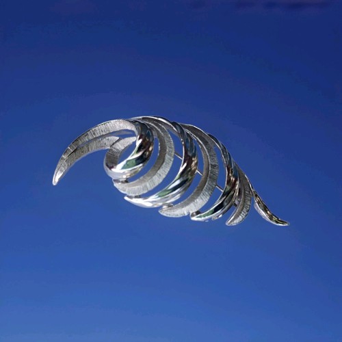 Trifari silver tone feather - trifari,