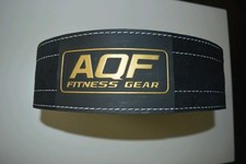 AQF Weight Lifting Nubuck Leather Powerbolt Back Support Strap Gym Training Dip.