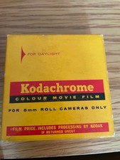 1960's unused Kodachrome colour movie 8mm film & tin container in original box