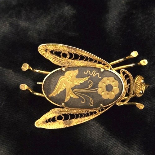 Vintage damascene insect - damascene,