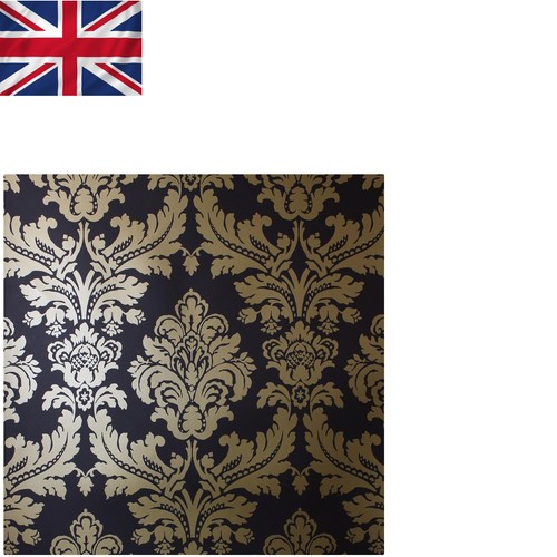 Stunning black gold damask - &,