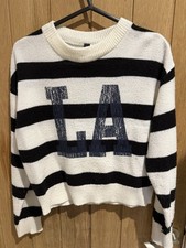 H&M Divided Striped LA Sweater – Size S – Black & White – Soft Knit