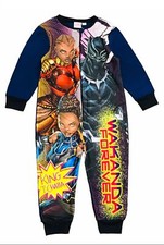 Boys Avengers Black Panther Theme Marvel 1Onesie Fleece Pyjamas Age 3-10 Years