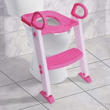 Froggie Toddler Toilet Training Potty Seat Step Ladder Child Baby Trainer Pink