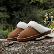 Snow Paw Luxury Ladies 100% Sheepskin Slippers Gifts Size3-Size 8