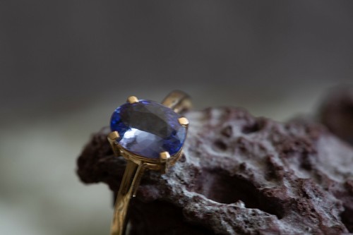 Aaa tanzanite gold ring - tanzanite,