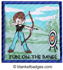 10 Fun on the range archery badge boy scout sport blanket patch patches badges 