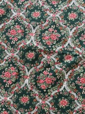 Vintage Peter Pan Fabrics Green Damask Flowers