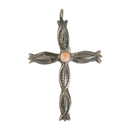 Vtg sterling silver cross - silver,