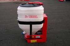 Broadcaster for grass seed, lime & slug pellets. ATV, harrow or tractor mounted