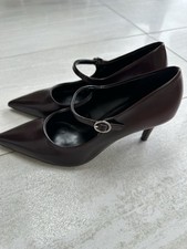 Zara Burgundy Mary Jane Heels Size 5