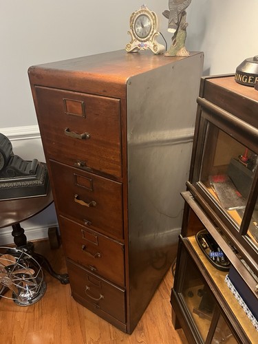 Antique mahogany file - mahogany, cabinet