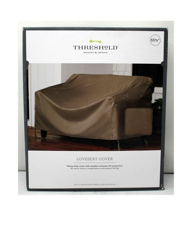 Brown threshold loveseat cover - threshold,