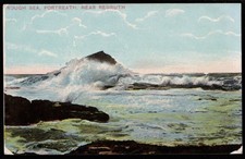 Rough Sea Portreath Near Redruth Cornwall Postcard