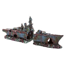 Betta Frigate 2-piece Aquarium Fish Tank Shipwreck Ornament Boat Hideaway 73.5cm