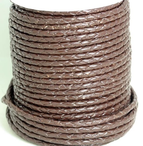 Platted leather cord 3mm - cord,