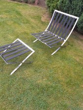  Barcelona Chair . Needs TLC . Good Frame needs cushions copy with foot stool