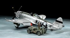 Tamiya 25214 US P-47D Thunderbolt & 4x4 Light Vehicle Set (1:48 Scale)