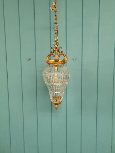 French brass and moulded glass - and,