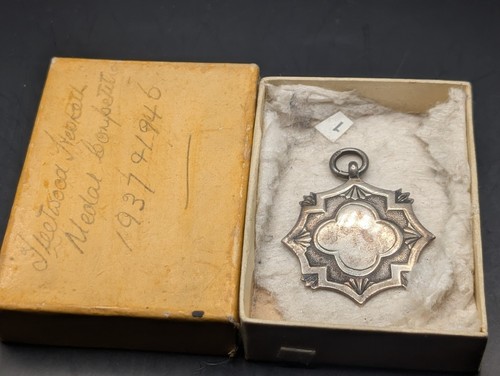 1946 football silver fob medal - football,