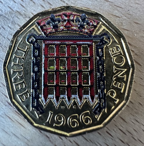Gold plated enamelled 1966 - gold,