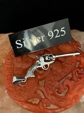 Solid Silver Gun Pendant ( With Skull Barrel )