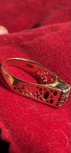 18ct gold open weave ring - weave,