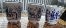 Three Vintage Delfts Blauw Royal G beakers Dutch  Delftware
