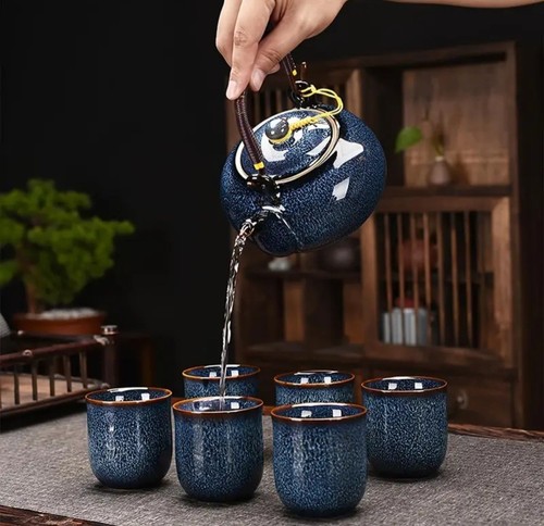 Herbal teapot set retro - herbal,