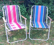 2x Pair of Vintage Striped