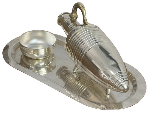 Silver plated olive oil carafe - silver,