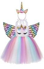 Girls Unicorn Dress Rainbow