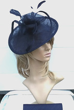 Navy Blue Fascinator Shaped