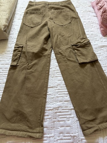 Zara women khaki green cargo - zara,
