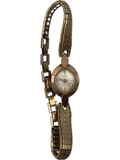 Vintage Art Deco Benrus Gold Tone Wristwatch 30s 40s Ornate Bracelet Untested 