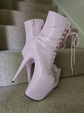 Pleaser Flamingos Size 6, Pink Patent 8"