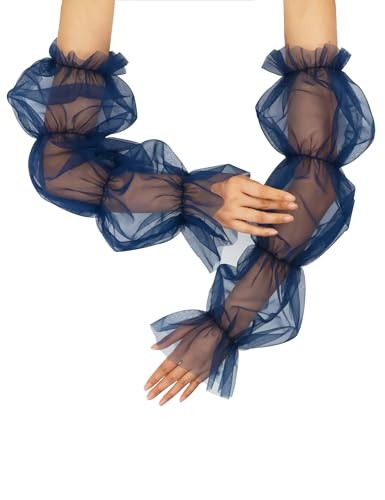 Women long tulle gloves lace - long,